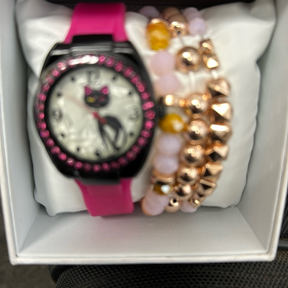 Accutime kitty 4 piece watch set